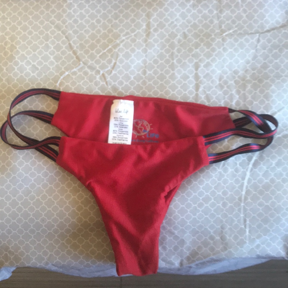 Red bikini bottoms.